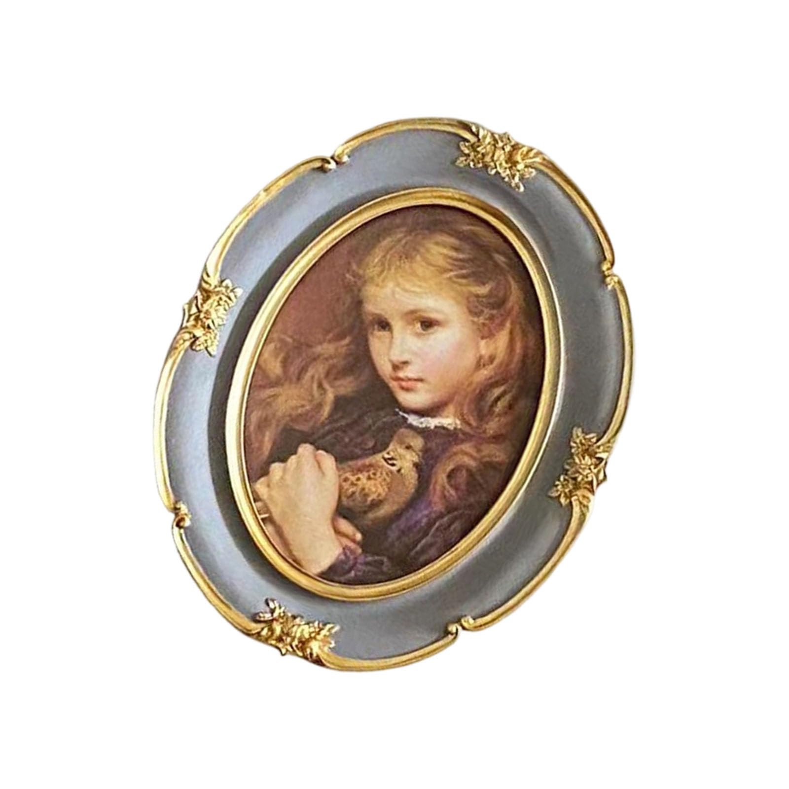 Elnwnnkc Antique Ornate Oval Photo Frame for Tabletop Wall Display, Retro Picture Frame, Decorative Photo Home Decors Antique Ornate