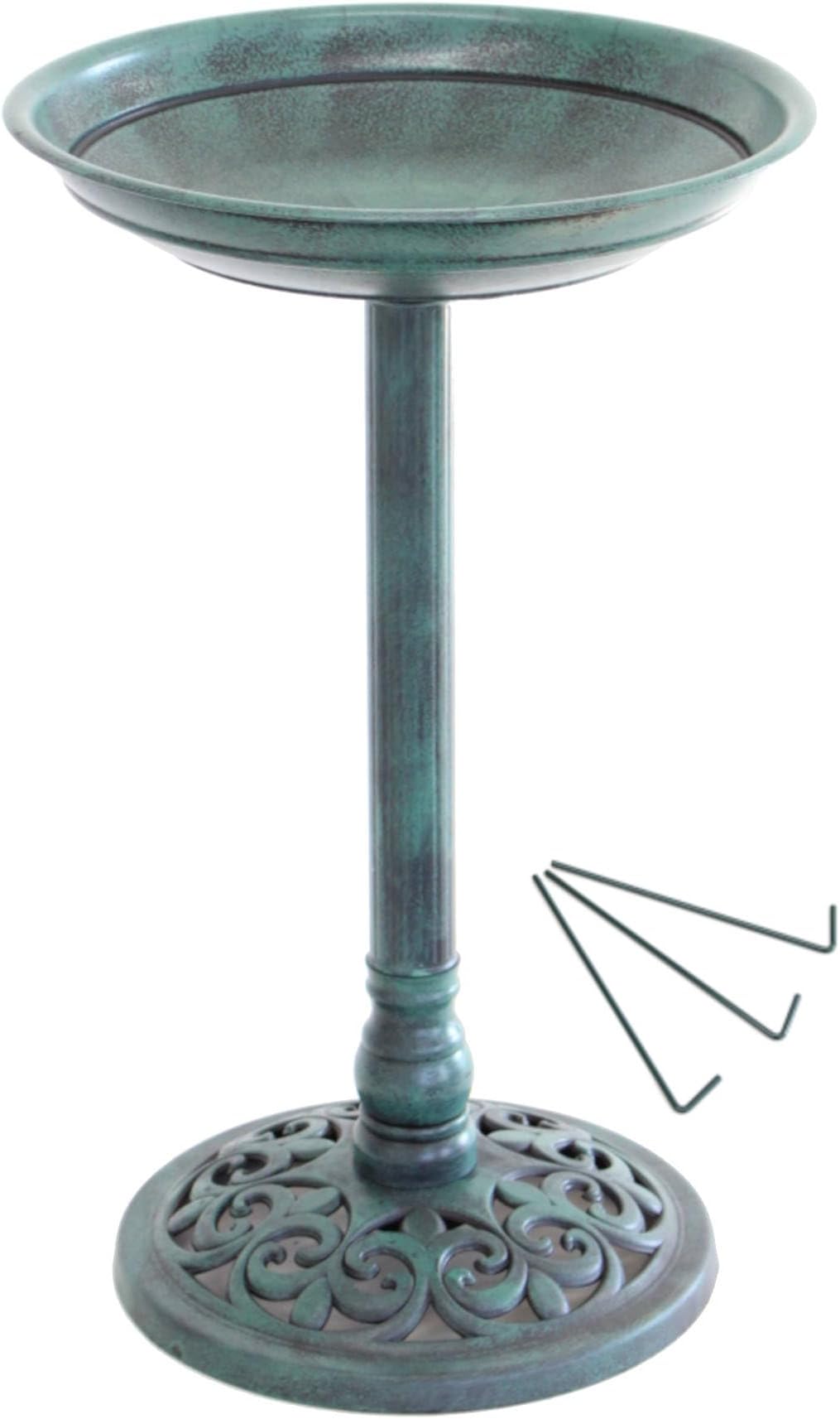 Oypla Traditional Ornamental Garden Pedestal Bird Bath Outdoor Water