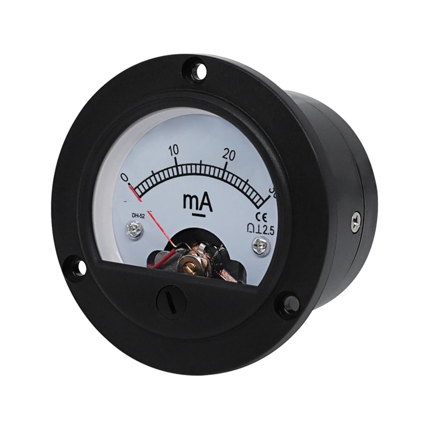 CHHUA DH-52mA DC Pointer Ammeter Circular Instrument Measuring Current 1Pcs(200UA_65.5MM)