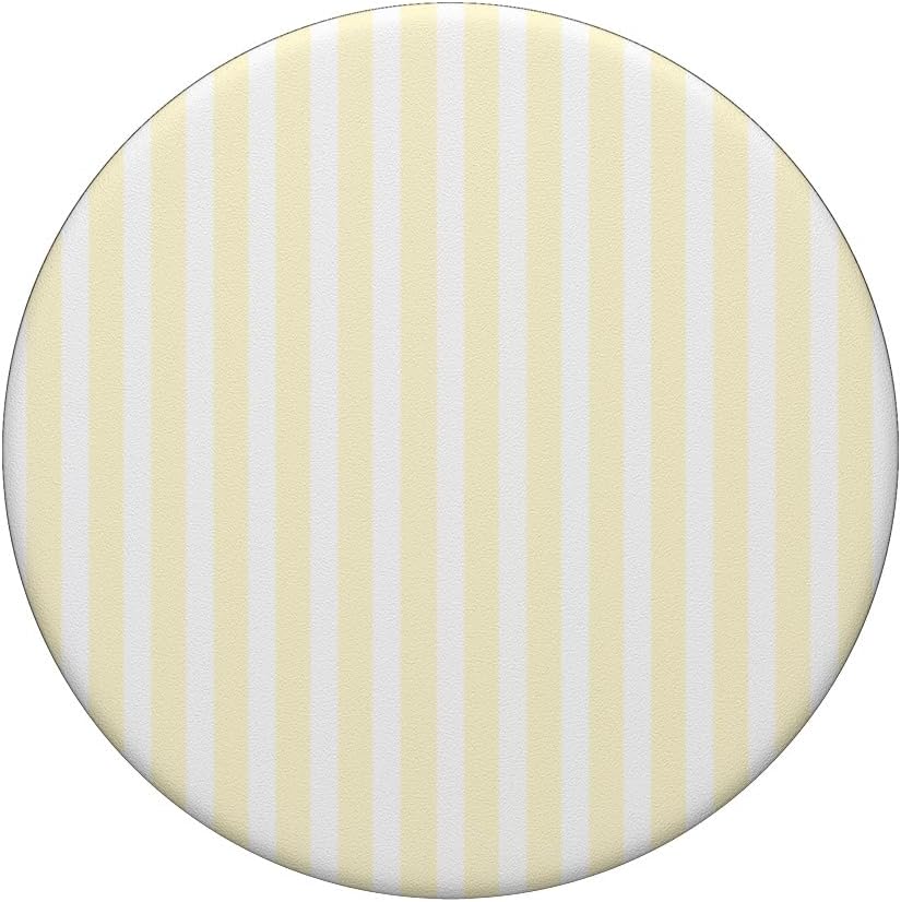 Butter Yellow and White Stripes Vertical Lines Minimalist PopSockets Adhesive PopGrip image 3