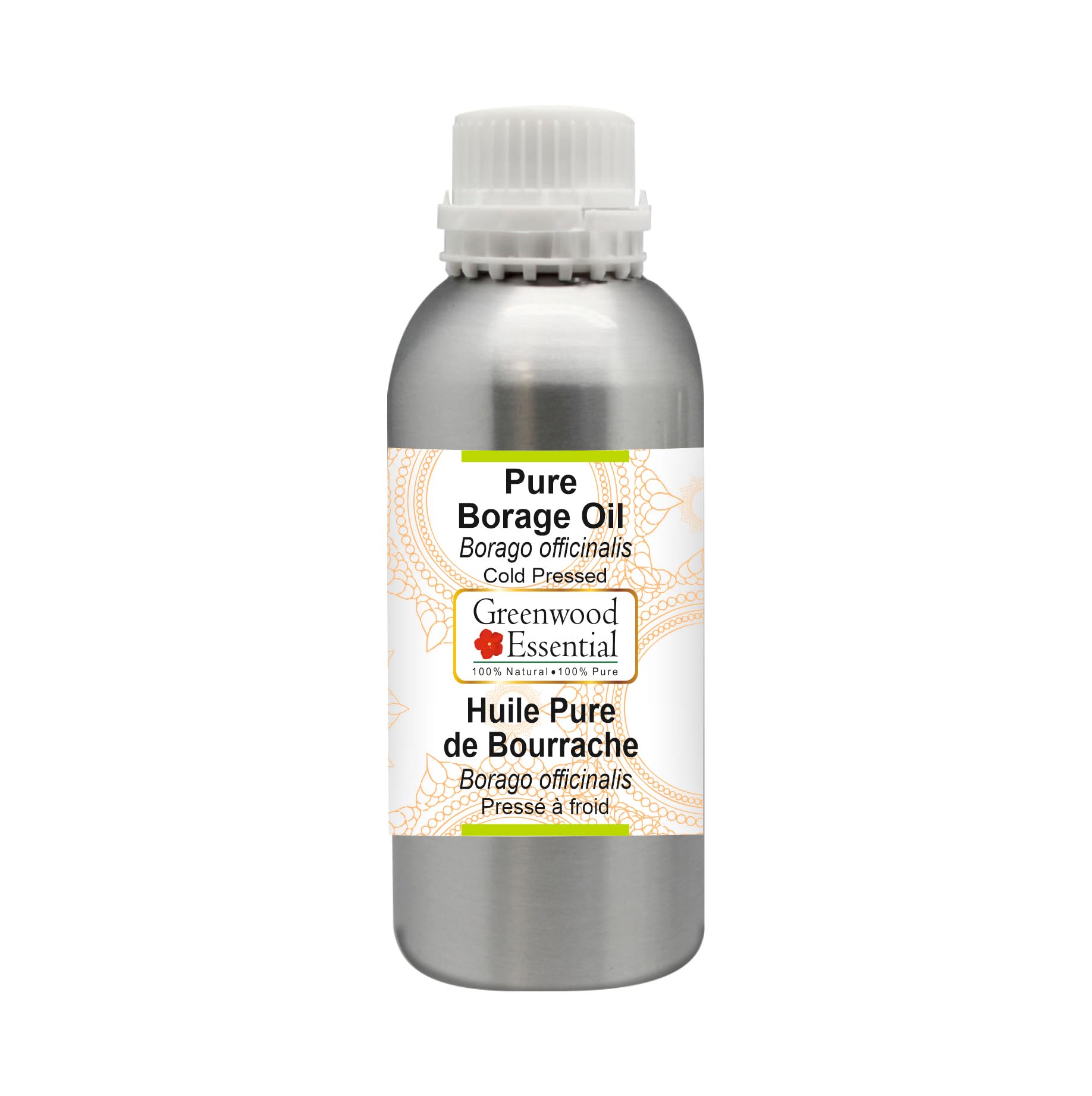 Greenwood Essential Pure Borage Oil (Borago officinalis) Cold Pressed 300ml (10oz)
