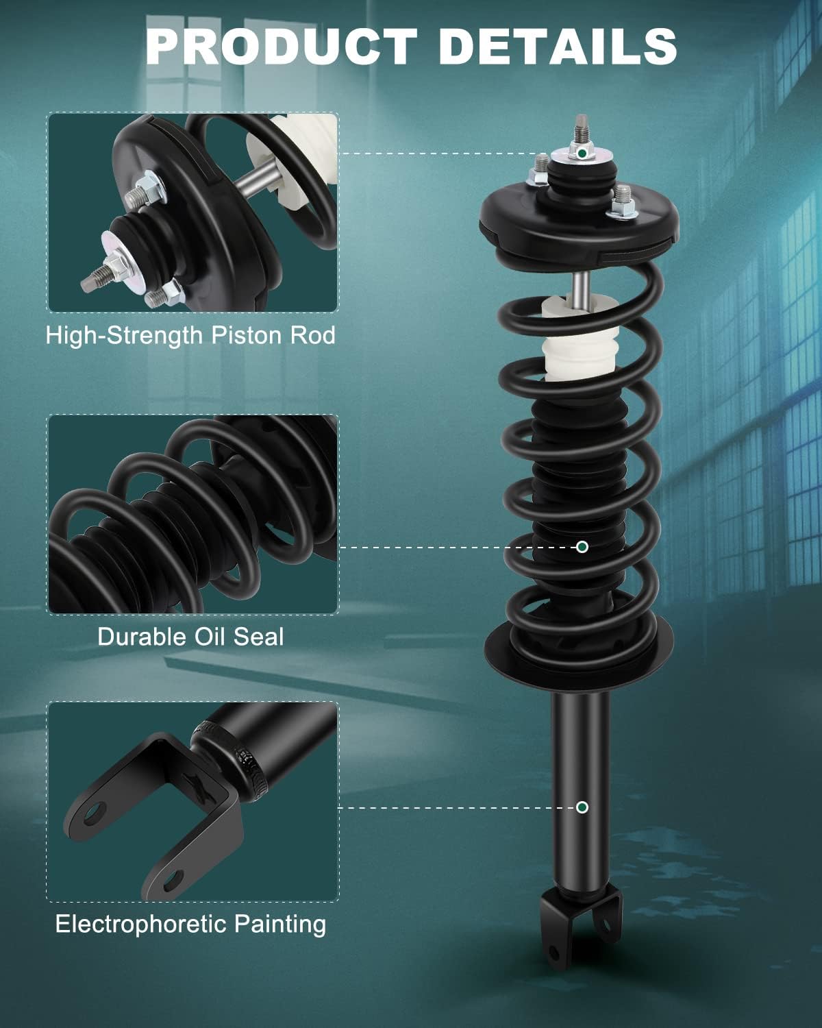 AUTOMUTO - All (4) Front & Rear Complete Strut & Spring Assembly 172562R 172562L 172563 for 2008 2009 2010 2011 2012 for Honda Accord[2.4L ONLY]