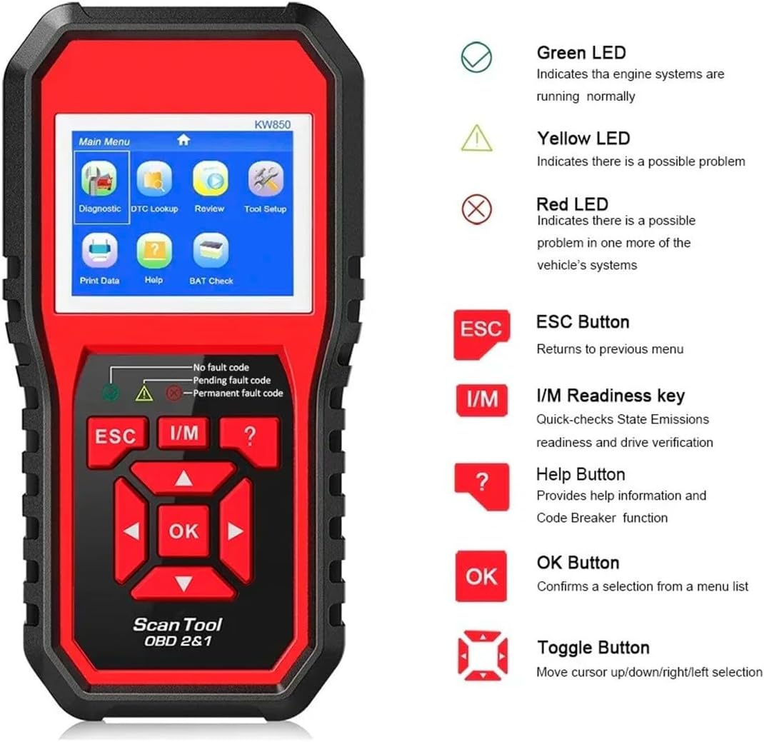 KW850 Professional OBD2 Scanner Diagnostic Tool Automotive Scanner Code Fault Ode Reader Check Engine For All Cars After 1996