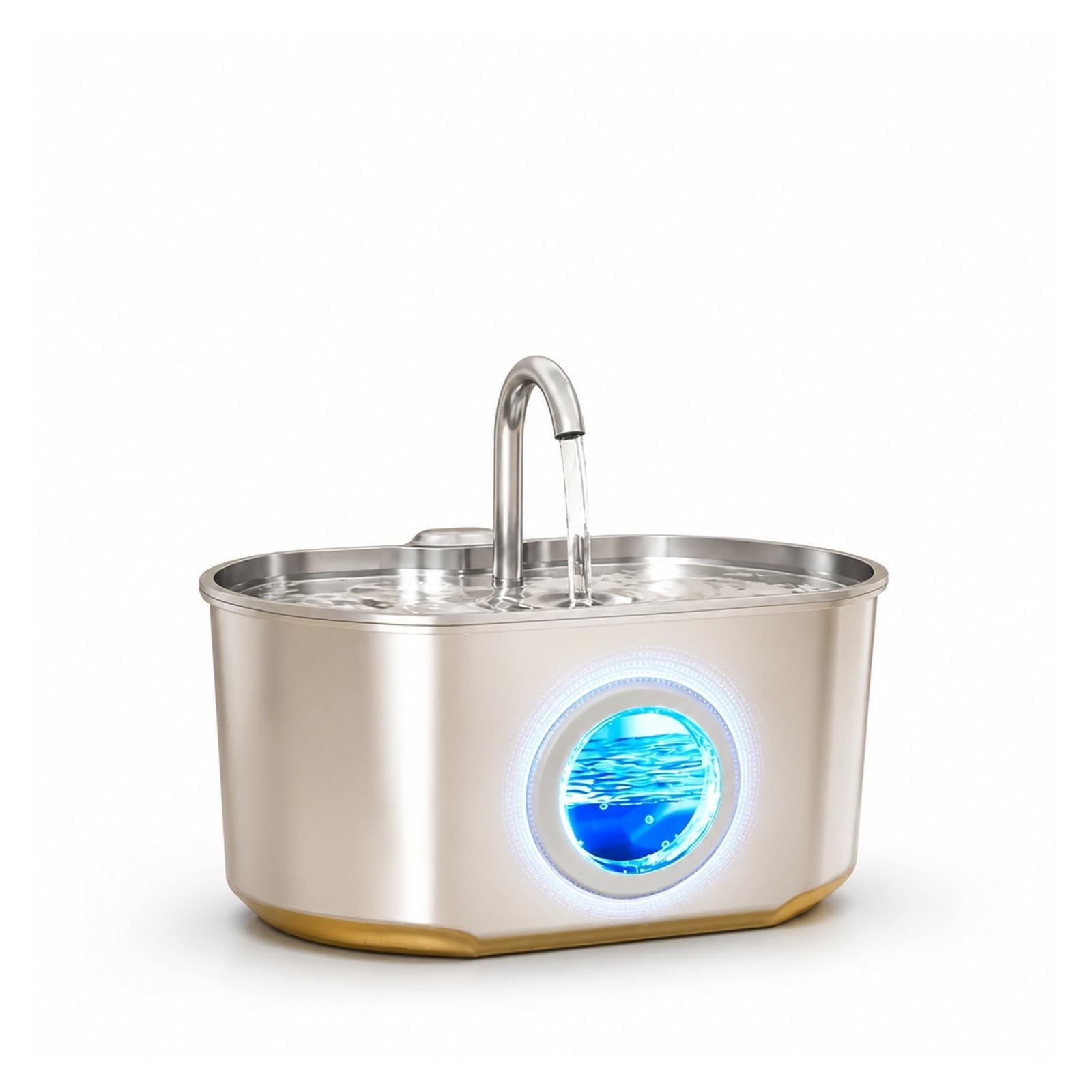 Fuente de Agua para Mascotas, Fuente De Agua para Gatos Acero Inoxidable 73 Oz/2,2 L
