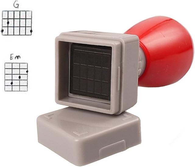 Mr.Power Timbre de guitare encre noire(3 Frets)/Ukulele(5 Fret) DIY Mini Timbre en caoutchouc (encre noire)