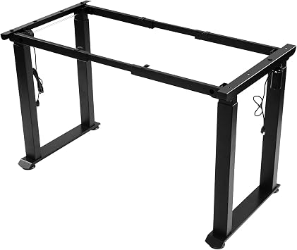 4-Leg Standing Desk Frame, Dual Motor Electric Adjustable Standing Legs, 220 lbs Weight Capacity, Adjustable Length Desk Rack Frame with LED Display for Home, Office Not Include Desktop