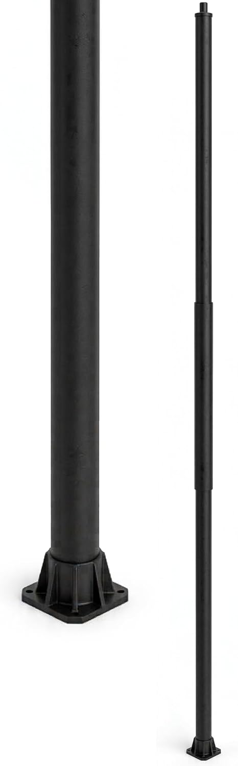 RAB Lighting CS-25WT 25 ft Outdoor Fiberglass Light Pole Anchored | Commercial Parking Lot Lighting Pole, Street Lighting, Outdoor Lamp Post, Municipal & Industrial Lighting (Welded Tenon, 25 ft)