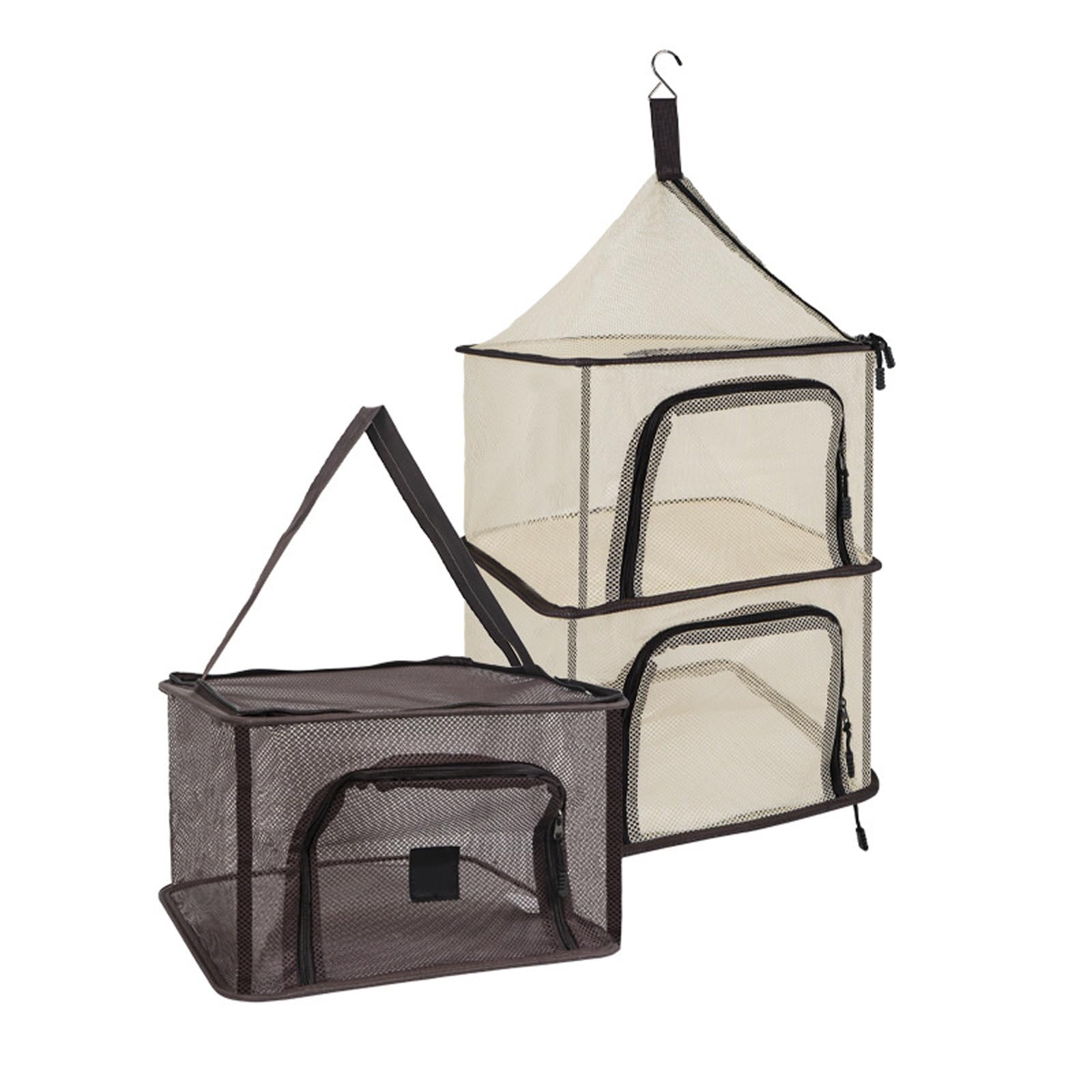 Elnwnnkc Multifunctional Hanging Drying Net Foldable 4 Layer Dishware Organizers for Kitchen & Travel Meshes and Steel Drying Rack
