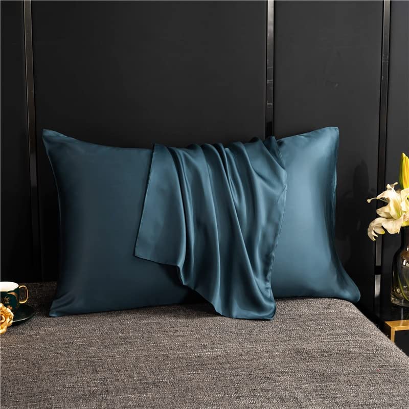 TOUFA Funda de almohada de seda de morera natural, funda de almohada de color sólido, funda de almohada de seda real, 40 x 80 pulgadas