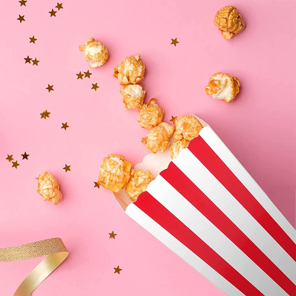 Cajas de Palomitas,36pcs Caja de Palomitas de Maíz,Bolsa de Palomitas,Bolsas de Palomitas de MaíZ para Los Bocados del Partido Los Dulces Las Palomitas (rojo)