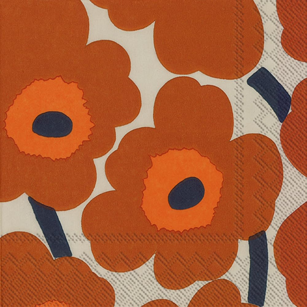 Boston International IHR Marimekko - Tovaglioli di carta a 3 strati, 15 x 15 cm, colore: Terracotta
