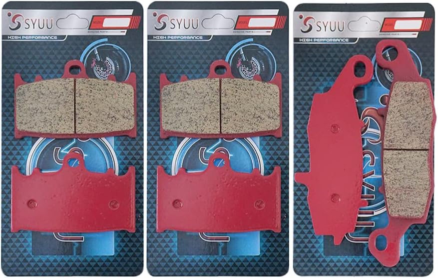 S SYUU Premium Ceramic Front Rear Brake Pads Compatible with Kawasaki VN 1700 Vulcan Voyager 2009-2014 VN 2000 2004-2010 -Quiet, Heat Dispassion, Comfortable Driving, All Weather FA158 FA231