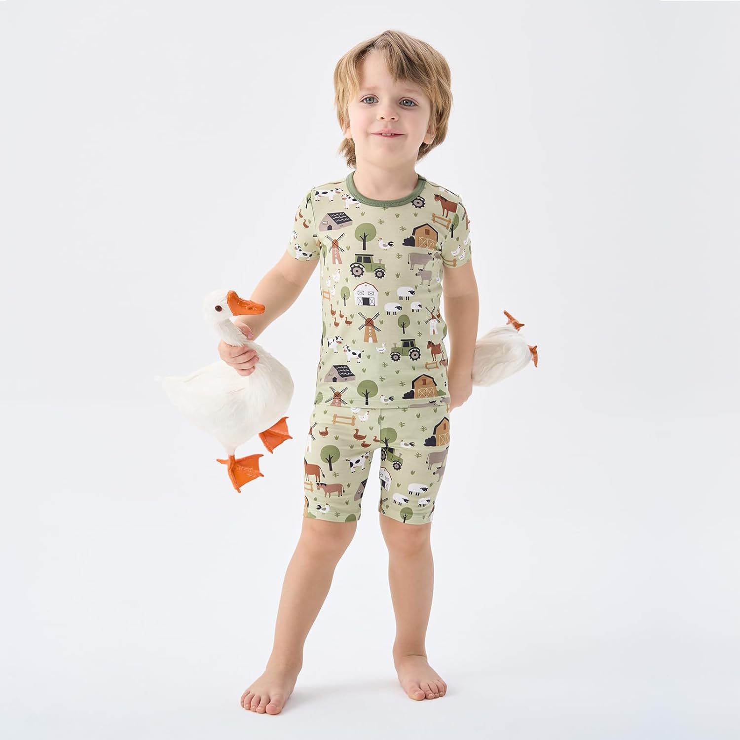 pureborn Toddler Little Kids Viscose From Bamboo Pajamas Set Short Sleeve Pjs Snug Fit Sleepwear 2pcs