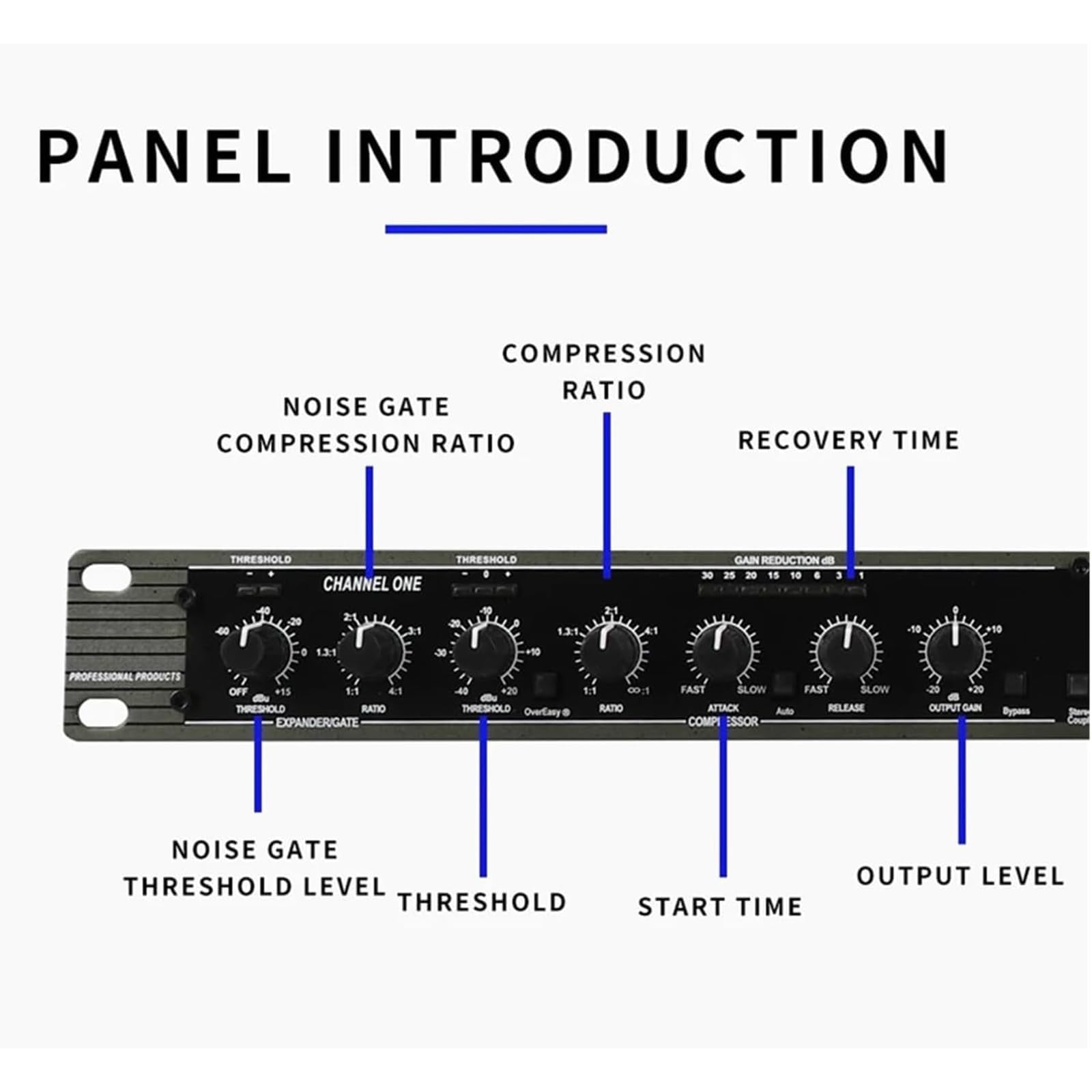 Processore audio professionale con compressore stereo, riverbero digitale anti-feedback e crossover per spettacoli teatrali e karaoke