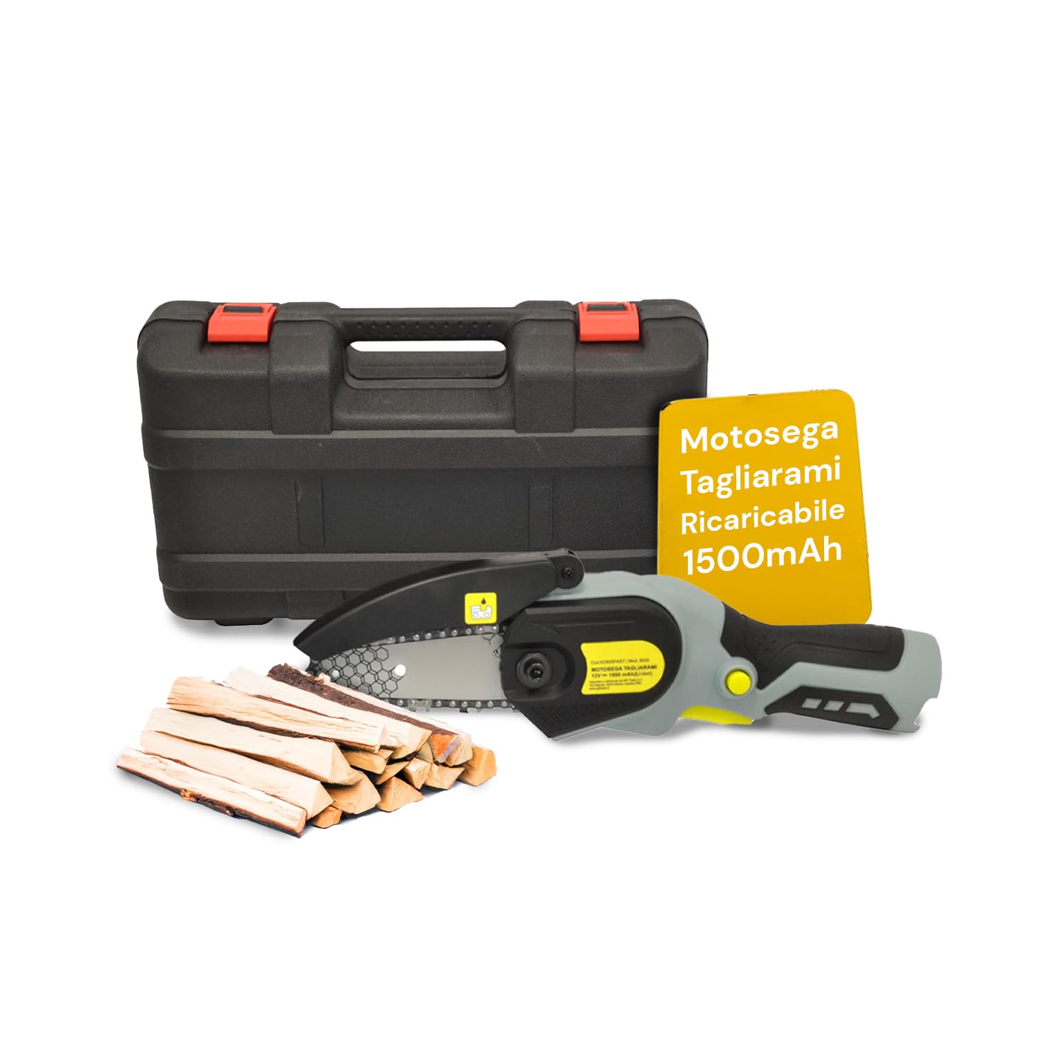Avilia Motosierra podadora recargable con batería 12 V 1500 mAh – Ligera y manejable para jardinería doméstica
