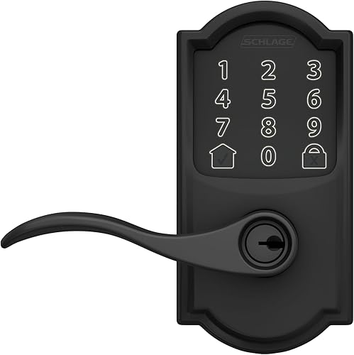 Miniatura 10 de Schlage FE789WB CAM 622 Acc Encode WiFi Accent Lever Smart Lock, cerradura de puerta con pantalla táctil de entrada sin llave con borde Camelot,