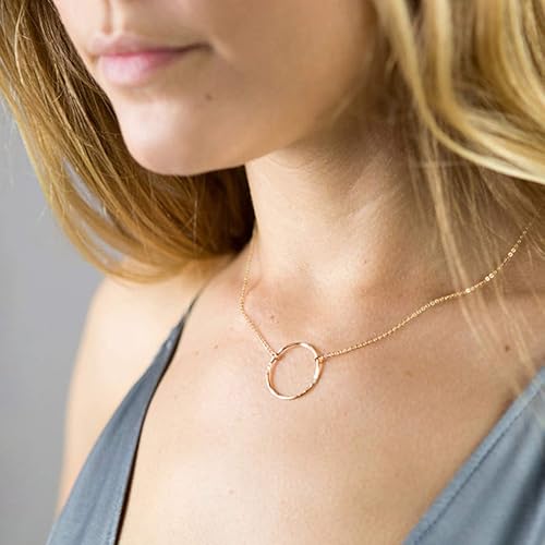 Miniatura 3 de LOYATA Collar con colgante de luna, chapado en oro de 14 quilates, collar con colgante de moneda de luna nueva, luna creciente, luna llena, círculo