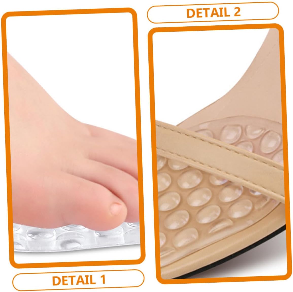 GARVALON Metatarsal Forefoot Pads Foot Cushion Inserts 6 Pairs Non-Slip Adhesive Ball of Foot Cushions for High Heels and Velvet Covers, Comfortable Support for Women
