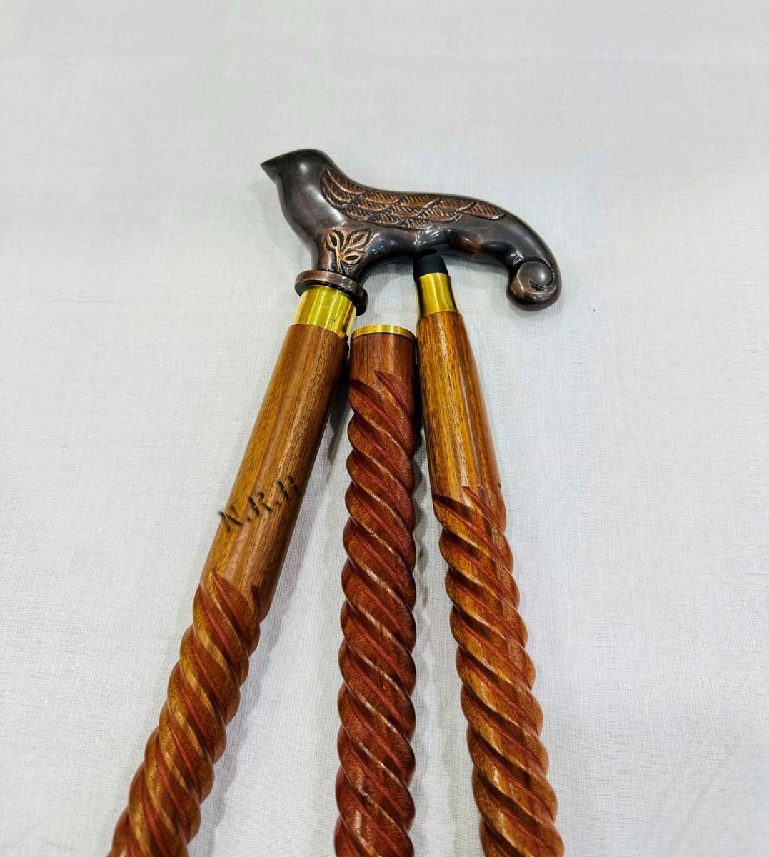 Bastón de madera tallado en madera para mujer y mujer, diseño de moda, elegante y bonito