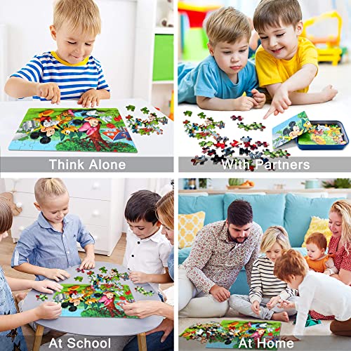 Lelemon Mickey Mouse Puzzles For Kids Ages 4-8,60 Piece Disney Puzzles For Kids Ages 3-5,Minnie Jigsaw Puzzles Kids Puzzles In A Metal Box,Educational Learning Puzzle Toys Gifts For Girls And Boys #TOP3