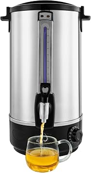 Electric Hot Water Bucket, 2200W 4 Gal Capacity Commercial Hot Water Dispense Boiler, Double-Layer Stainless Steel Water Boiler, Temperature Adjustable Coffee Urn for Office, Lounge, Home 20L
