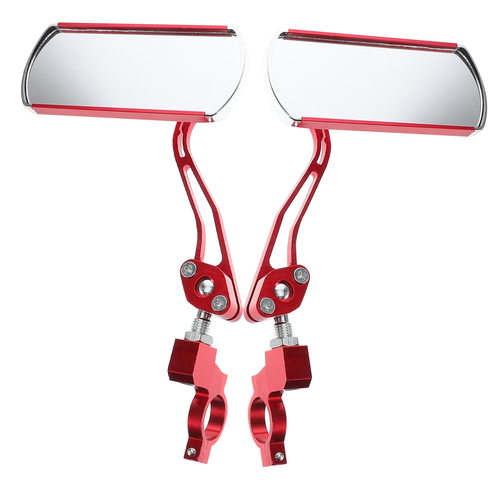 Specchietto di Angolo Vetro Installazione Regolabile Lega Alluminio Retrovisore da Manubrio Facile, Rosso per Bici Scooter