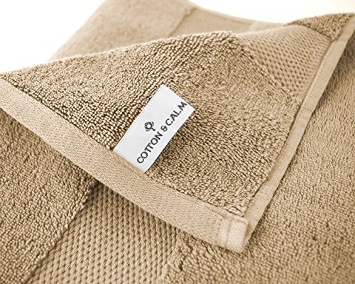 Cotton & Calm 4 Pack Bath Sheets Set - Premium Quality Bath Towels Extra Large - Luxurious Bath Sheet 35 X 70 Inches - Soft & Absorbent Large Bath Towels - Beige Oversized Bath Towels #TOP1