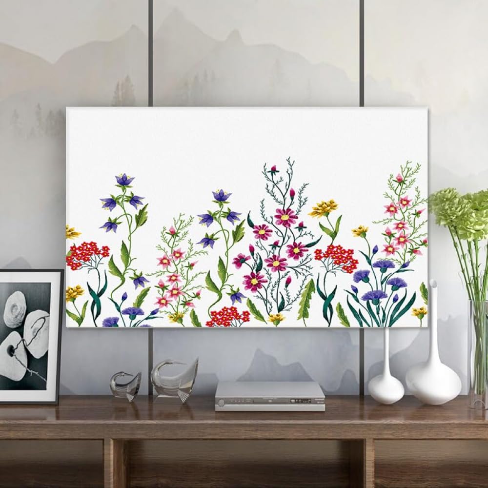 Pokrowiec na telewizor, Ochraniacz monitora 32-80 cali do montażu na(Flower,40-43inch)