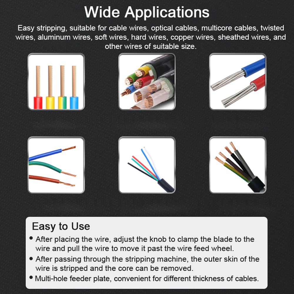 Pelacables Manual Y Eléctrico - Herramienta Para Pelar Cables De 1 A 25 Mm, Con Manivela