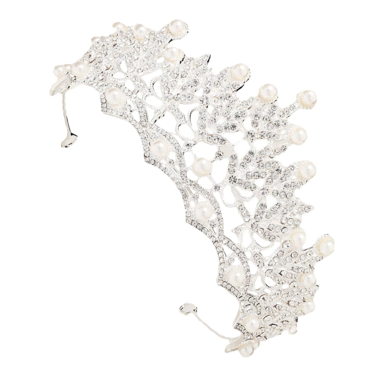 MERRYHAPY 1 Pc De Novia De Desfile De Bodas Diamantes De Imitación Con Cuentas Elegante Tiara De Novia Boda y Tiara Regalos Antiguos Decoraciones Dama De Honor Princesa Circón
