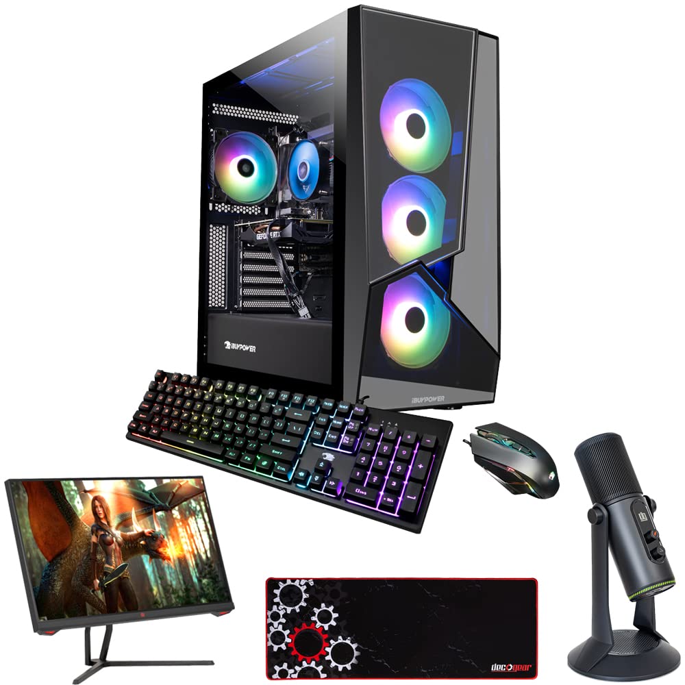 iBUYPOWER Slate5MR 216i Gaming Desktop, Nvidia RTX 3060 12GB, Intel Core i7-11700F 2.5GHz Bundle wit