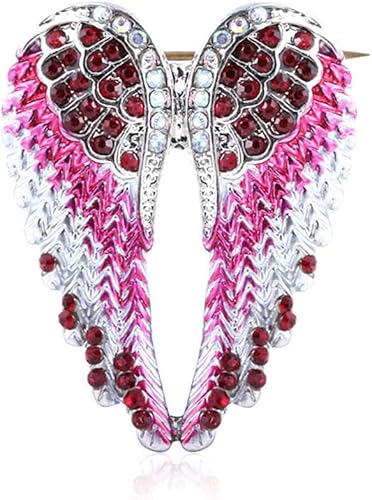 Broche de alas de ángel  Broche de alas de ángel de cristal, multicolor para solapa, mochila de moda, insignia, sombrero, bolsa, accesorios de