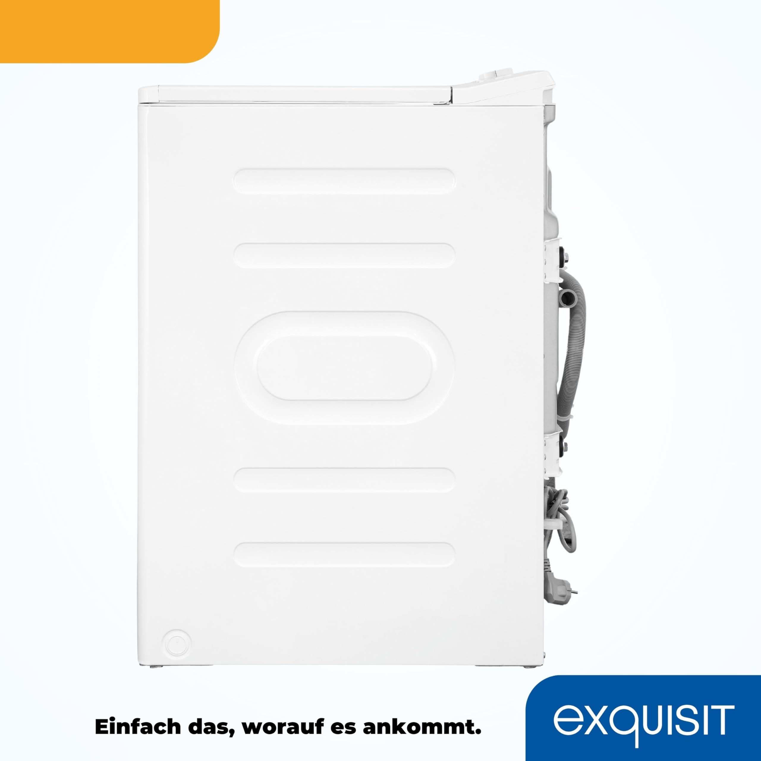 Exquisit LTO1207-030A Toplader Waschmaschine 7,5kg, 1200 U/Min, Weiß | Energieklasse A - Schmale Waschvollautomat - 15 Programme - Startzeitvorwahl & Kurzprogramm - LED-Anzeige