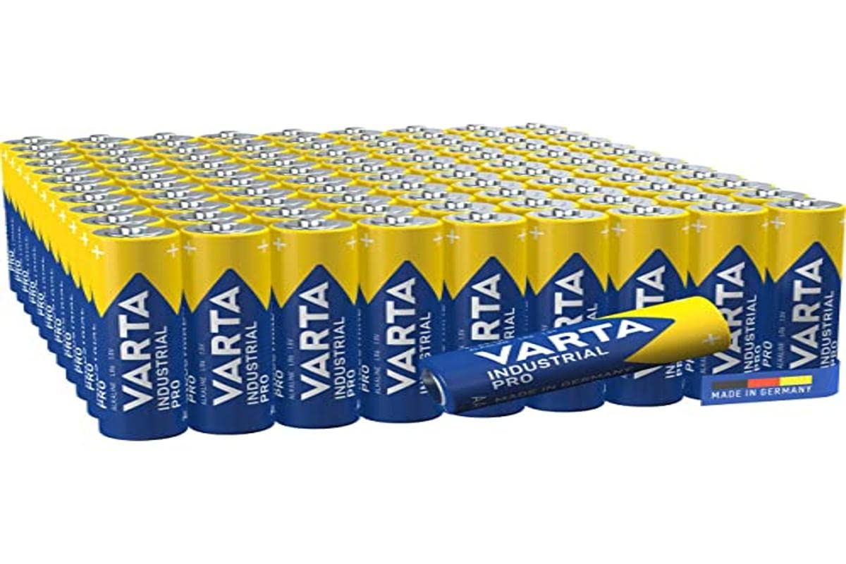VARTA Piles AA, lot de 100, Industrial Pro, Batterie Alcaline, 1,5V, pack de stockage en emballage écologique & Piles AAA, lot de 40, Industrial Pro, Batterie Alcaline, 1,5V
