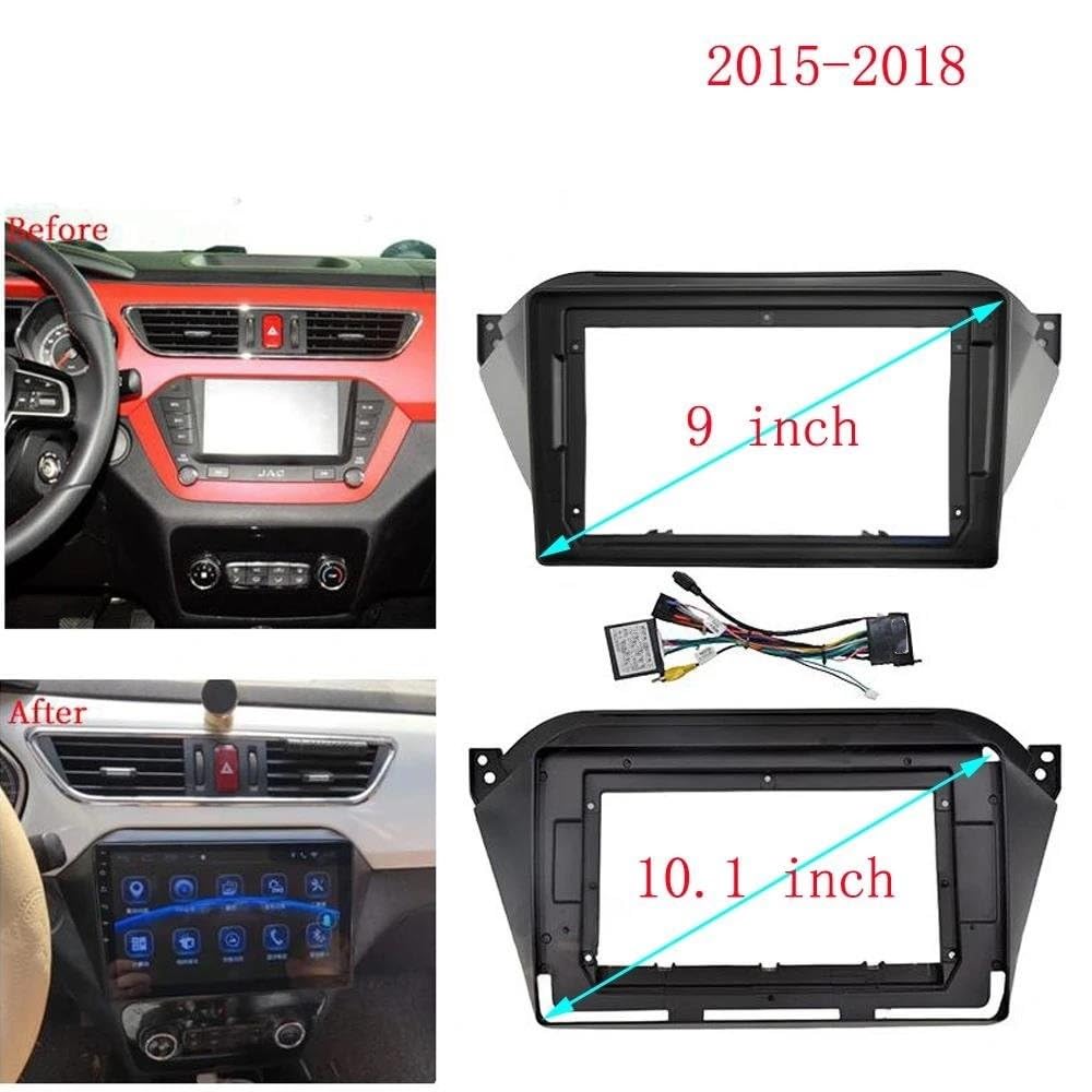 Marco de radio de coche Adaptador Fascia Marco 9 Pulgadas 10 Decodificador Caja Canbus Panel Ajuste Tablero Radio Para JAC Para Refine S2 T40 15-18(10 Inch set)