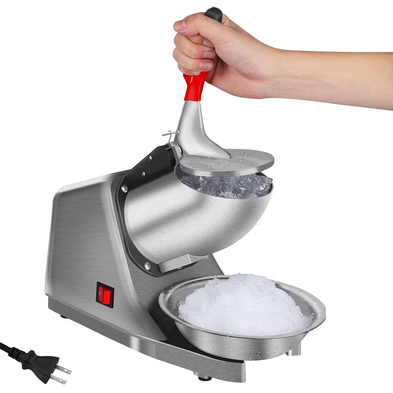 Amazon | かき氷機 電動 300Wハイパワー 80kg/h砕氷量 30dB低騒音 