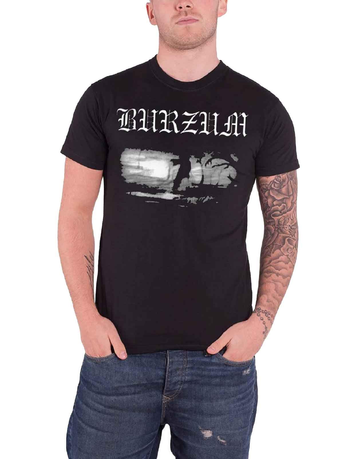 Burzum Men's Aske 2013 Banded Collar Short Sleeve T-Shirt, Black, Small