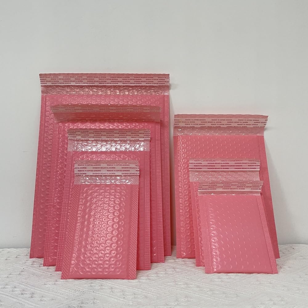 50 Buste Imbottite a Bolle D'Aria, Buste Postali Imbottite Foderate in Polietilene, Buste Postali Antiurto, Buste Postali Impermeabili, Autosigillanti, Rosa, Piccole Forniture per Aziende./Yellow/25*3