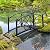 Outsunny 3.3FT Metal Arch Zen Garden Bridge with Safety Siderails, Decorative Footbridge, Delicate Floral Scrollwork for Stream, Fish Pond, Black
