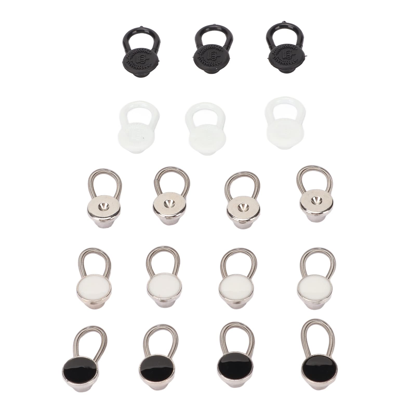 C2 Estensori Per Bottoni Camicia Elastici: Addio Colletti Stretti! 5 Pezzi In Bianco E Nero Taglie Miste, Aggiungono Fino A 3 Taglie (1,3-2,5 Cm) Per Uomo E Donna - Riciclato E Morbido - 2