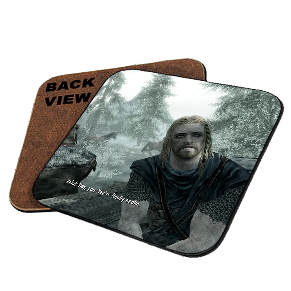 Getagift Girls Square Shaped Coaster You're Finally Awake Meme Birthday Secret Santa Tableware, Coffee/Tea/Drink Coaster. (Square Shaped Coaster)