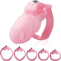 Vista 10 de FYJENNICC HT-V5 - Jaula de castidad masculina de resina ligera con llave de clic y bloqueo, diseño ergonómico, equipo de bondage y juguete sexual