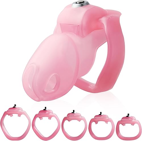 Miniatura 41 de FYJENNICC HT-V5 - Jaula de castidad masculina de resina ligera con llave de clic y bloqueo, diseño ergonómico, equipo de bondage y juguete sexual