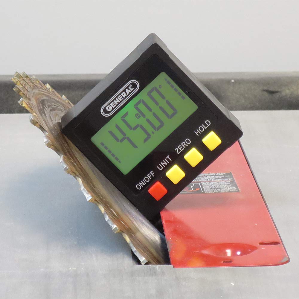 General Tools 824X Retroilluminato Digital Bevel Box Angle Finder, Ampio LCD retroilluminato, Display rotante, Base Magnetica