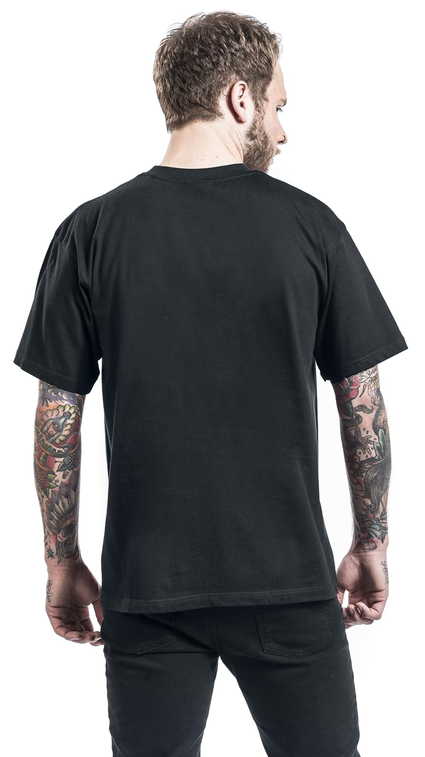 Générique Foo Fighters Arched Star Homme T-Shirt Manches Courtes Noir 100% Coton Regular/Coupe Standard