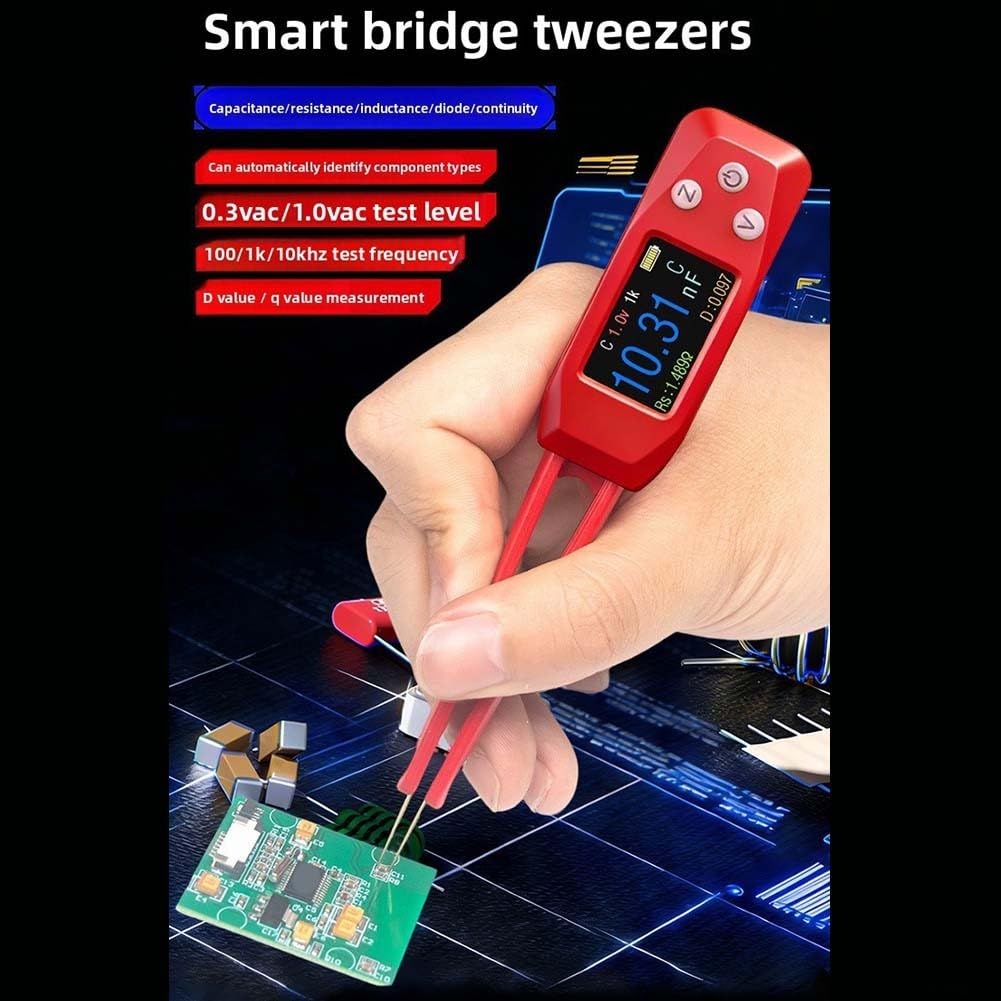 PZEM-039 LCR Messgerät Digitale Pinzette Automatischer Tester für Widerstand Kapazität Induktivität mit TFT Display Type-C 148mm