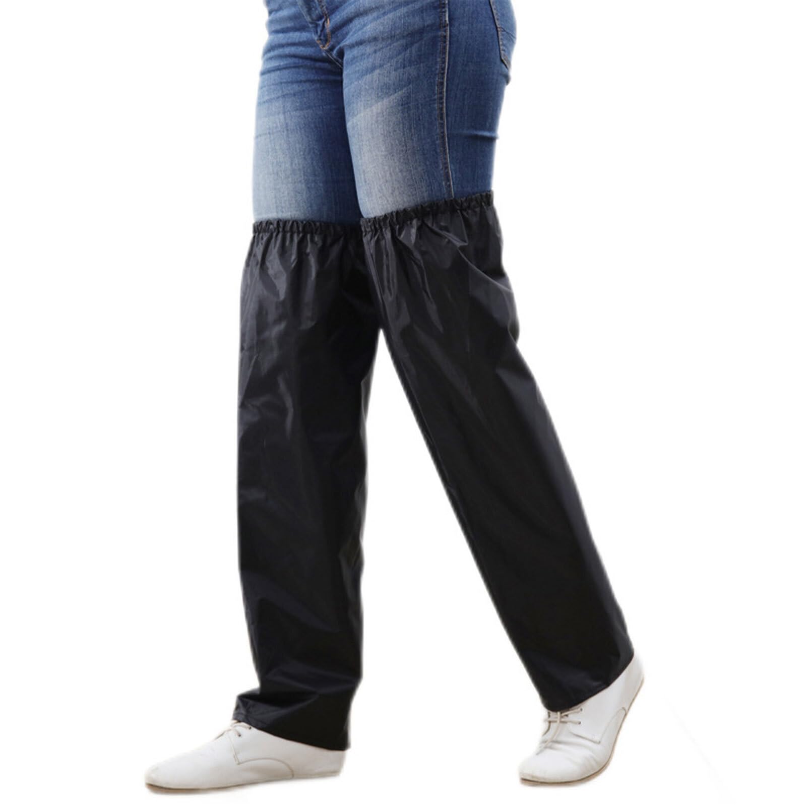 Breite Anwendungen Regenfeste Beinabdeckung Outdoor Sport und Arbeit Regendichte Beinschürze PVC wasserdichte Gamaschen Wandergamaschen, Schwarz