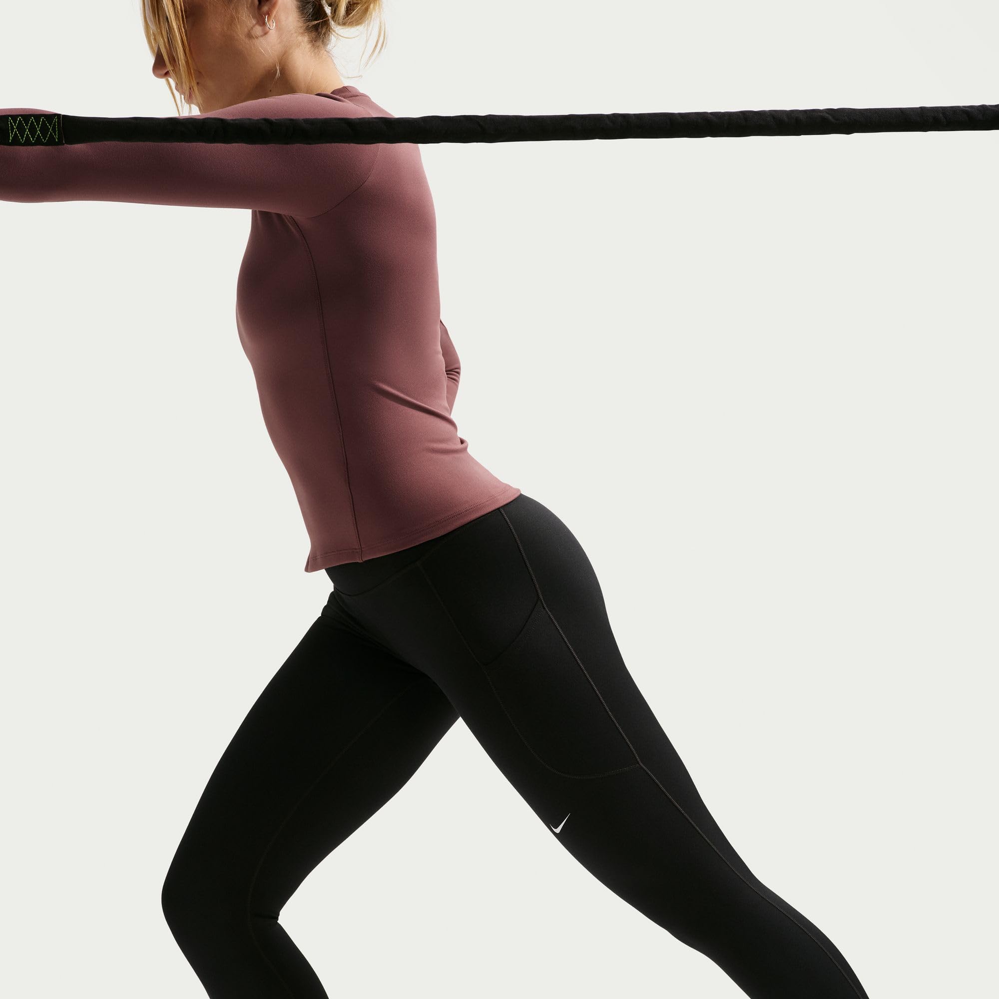 Nike Damskie legginsy Df One Hr 7/8 Pkt, czarny/biały, L