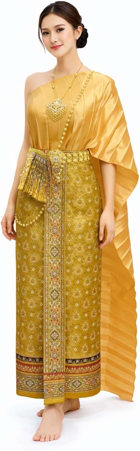 SIAM REGAL Thai Wedding Outfit 2 Piece Set Sash & Sarong Dance Costume Attire Dress Ladies