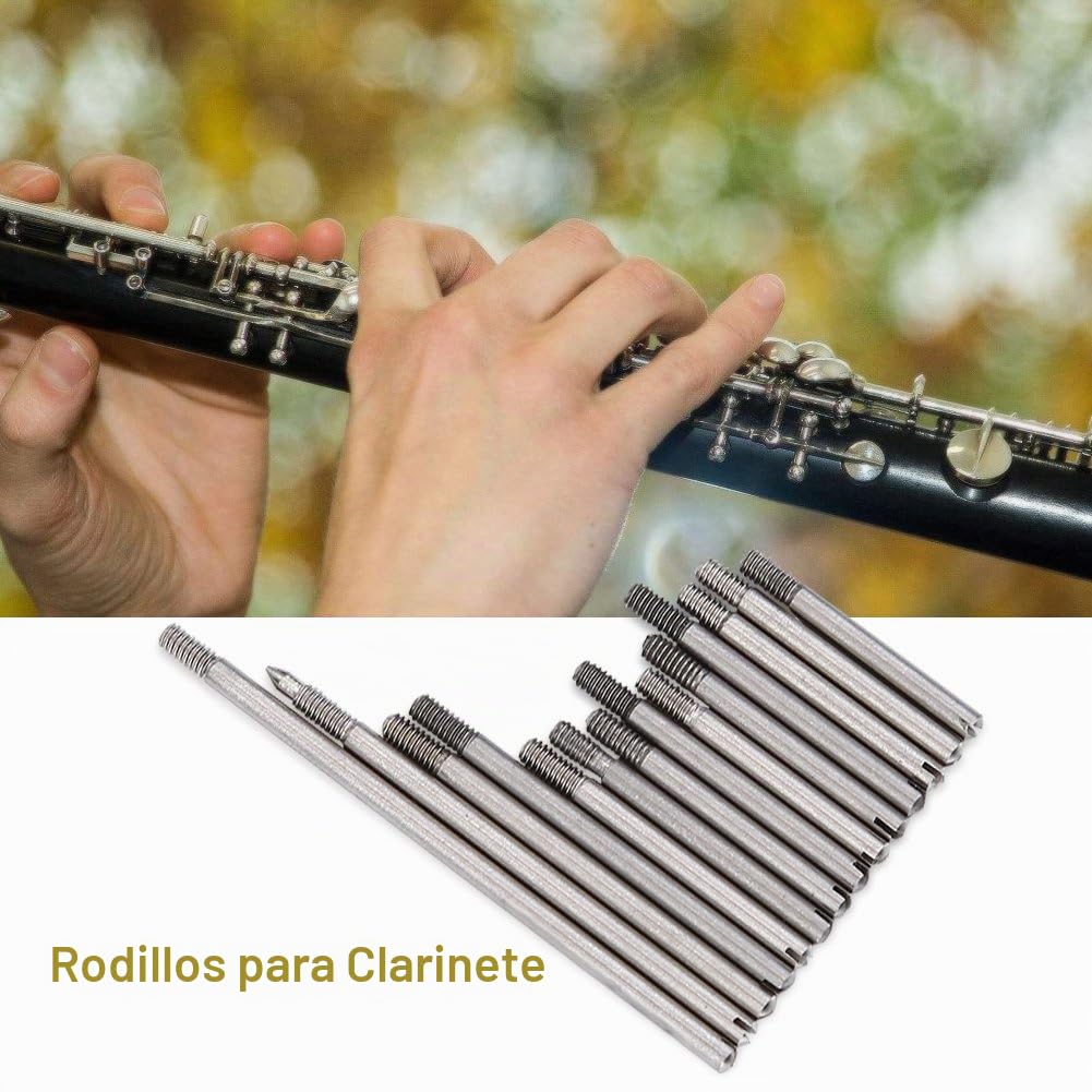 Kit de Reparación de Clarinete, 10 en 1 con Almohadillas, Muelles y Rodillos | Accesorios y Piezas de Repuesto para Mantenimiento, Limpieza y Sustitución | Juego de Herramientas de Metal Duradero